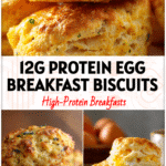 Golden Breakfast Buiscits stacked on a plate, showing fluffy Egg Biscuits Recipe for Protein Breakfast On The Go.